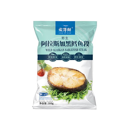 野生阿拉斯加黑鱈魚段